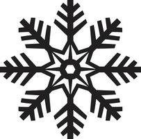 Simplistic Elegance Black Vector Snowflake Symbol of Ices Majesty Emblematic Art