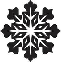 Crystal Majesty Excellence Monochromatic Emblem Timeless Icon of Snowfall Stylish Snowflake Symbol vector