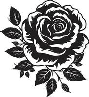 majestuoso Rosa en negro vector emblema eterno flores elegante Rosa icono