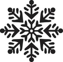 Serenade in Black and White Emblematic Emblem Symbol of Snowy Serenity Snow Vector Design