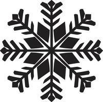 Frost in Monochrome Iconic Snowflake Art Elegance in Snowflakes Emblematic Symbol vector