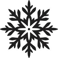 Majestic Emblem of Winter Stylish Icon Simplistic Elegance Black Vector Snowflake