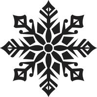 Serenade of the Snowflakes Modern Vector Snow Crystal Majesty Excellence Monochromatic Emblem