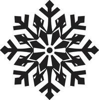 Noble Guardian of Iciness Black Vector Design Simplistic Beauty of Snowflakes Snow Icon