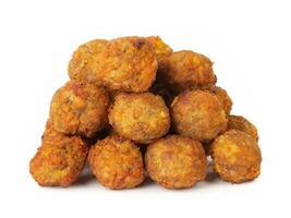 fried meatballs isolated on white photo