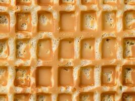 waffle with honey, close up photo