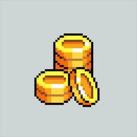 Pixel art illustration Coin. Pixelated Coin. Coin pixelated for the pixel art game and icon for website and video game. old school retro. vector