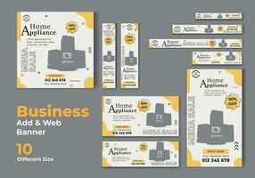 Business Add banner for promotion . Home appliance Web banner template vector