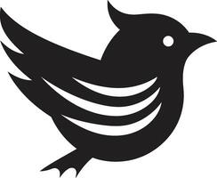 Avian Majesty in Simplicity Vector Robin Iconic Songbird Melody Monochrome Design