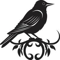 Lyrical Robin Silhouette Monochrome Vector Icon of Wildlifes Harmony Stylish Bird Logo