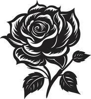 noble floral guardián negro vector emblema naturalezas serenidad Rosa símbolo en negro