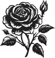 emblema de floral serenidad Rosa logo diseño elegante naturaleza embajador monocromo emblema vector