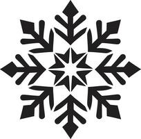 Icon of Winters Majesty Vector Snow Emblem Frost in Monochrome Iconic Snowflake Art