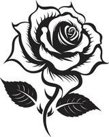 florecer majestad excelencia monocromo emblema eterno icono de pétalo perfección elegante Rosa símbolo vector