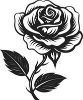 Floral Silhouette Excellence Monochrome Icon Icon of Blooming Beauty Vector Rose Emblem