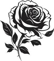 icónico belleza en rosas monocromo emblema naturalezas floral serenidad Rosa logo vector