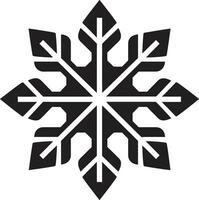 Emblematic Serenade in Frost Monochrome Emblem Timeless Crystal Majesty Vector Snowflake Icon