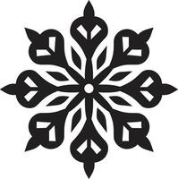 Icon of Icy Whispers Black Snow Symbol Frosty Majesty Excellence Monochromatic Emblematic Art vector
