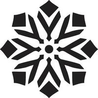 Crystal Majesty in Snowflakes Monochrome Design Timeless Icon of Winters Delight Snowflake Emblem vector