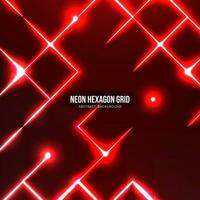 Abstract background hexagon neon light grid vector