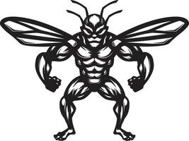 Defenders Serenity Hornet Vector Icon Emblem of Mighty Predation Monochromatic Icon