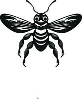 elegancia en sencillez icónico insecto emblema de agresión minimalista vector símbolo