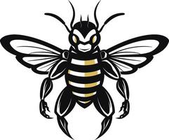 Elegant Mascot Ambassador Monochrome Vector Mighty Mascot Gaze Iconic Black Hornet