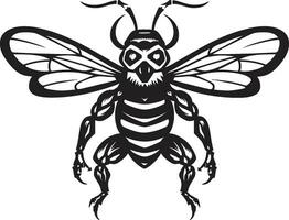 Majestic Predator Iconic Black Hornet Regal Hornet Majesty Emblematic Logo vector