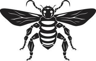 Hornet Emblem of Aggression Black Vector Mascot Mighty Silhouette Excellence Monochromatic Symbol