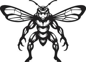 Serenity of the Predation Hornet Silhouette Icon Powerful Sting Majesty Emblematic Design vector