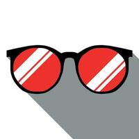 Gafas de sol con rojo lentes. vector ilustración en plano estilo