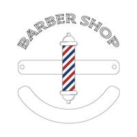 Barbero tienda logo en un blanco antecedentes. vector ilustración en plano estilo