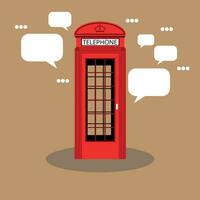 London red telephone box. Great Britain landmark, viewing while traveling, symbol of learning English vector