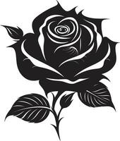 Timeless Icon of Natures Love Emblematic Symbol Simplistic Serenade in Monochrome Black Rose Logo vector
