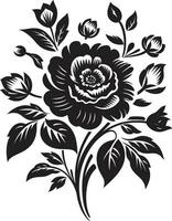 negro floral icono a crear un retro diseño negro floral icono a crear un moderno diseño vector