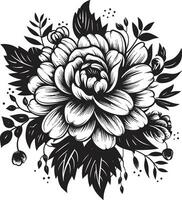 negro floral icono para un sofisticado Mira negro floral icono para un romántico Mira vector