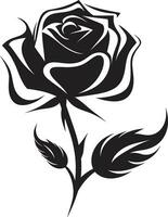 serenidad en negro y blanco Rosa emblema símbolo de ama excelencia monocromo diseño vector