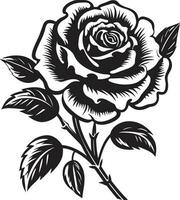 icono de rosado majestad en monocromo floral vector noble emblema de floraciones emblemático Arte