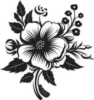 Black Floral Icon to Create a Minimalist Design Black Floral Icon to Create a Boho Design vector