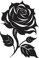 Symbol of Loves Majesty Emblematic Art Noble Guardian of Roses Monochrome Symbol vector