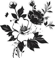 Black Floral Icon to Create a Woodland Design Black Floral Icon to Create a Coastal Design vector