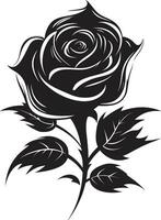 Emblematic Rose Serenade Monochrome Symbol Elegant Symbol of Loves Majesty Logo Emblem vector