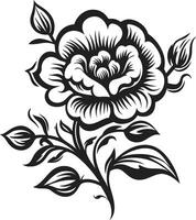 Black Floral Icon for a Vintage Look Black Floral Icon for a Modern Look vector