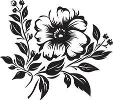 Black Floral Icon to Create a Celestial Design Black Floral Icon to Create a Geometric Design vector