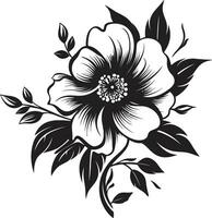 negro floral icono a crear un tropical diseño negro floral icono a crear un Desierto diseño vector