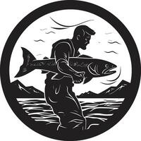 Fisherman Logo Icon for Your Social Media Accounts Fisherman Logo Icon for Your Marketing Materials vector