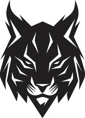 Elegant Wildcat Ambassador Monochromatic Vector Safari Sentinel Lynx Emblem Design