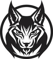 Grace and Power Black Lynx Emblem Elegance in Simplicity Iconic Feline vector