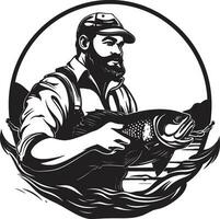 pescador logo con serif fuente tradicion y confiar pescador logo con sans serif fuente modernidad y sencillez vector