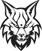 Safari Sentinel Lynx Emblem Design Majestic Prowler Iconic Black Lynx vector